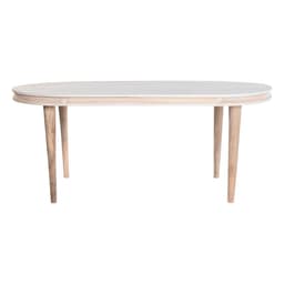 image-Dining Table DKD Home Decor White Golden Brass Mango wood 180 x 90 x 76 cm