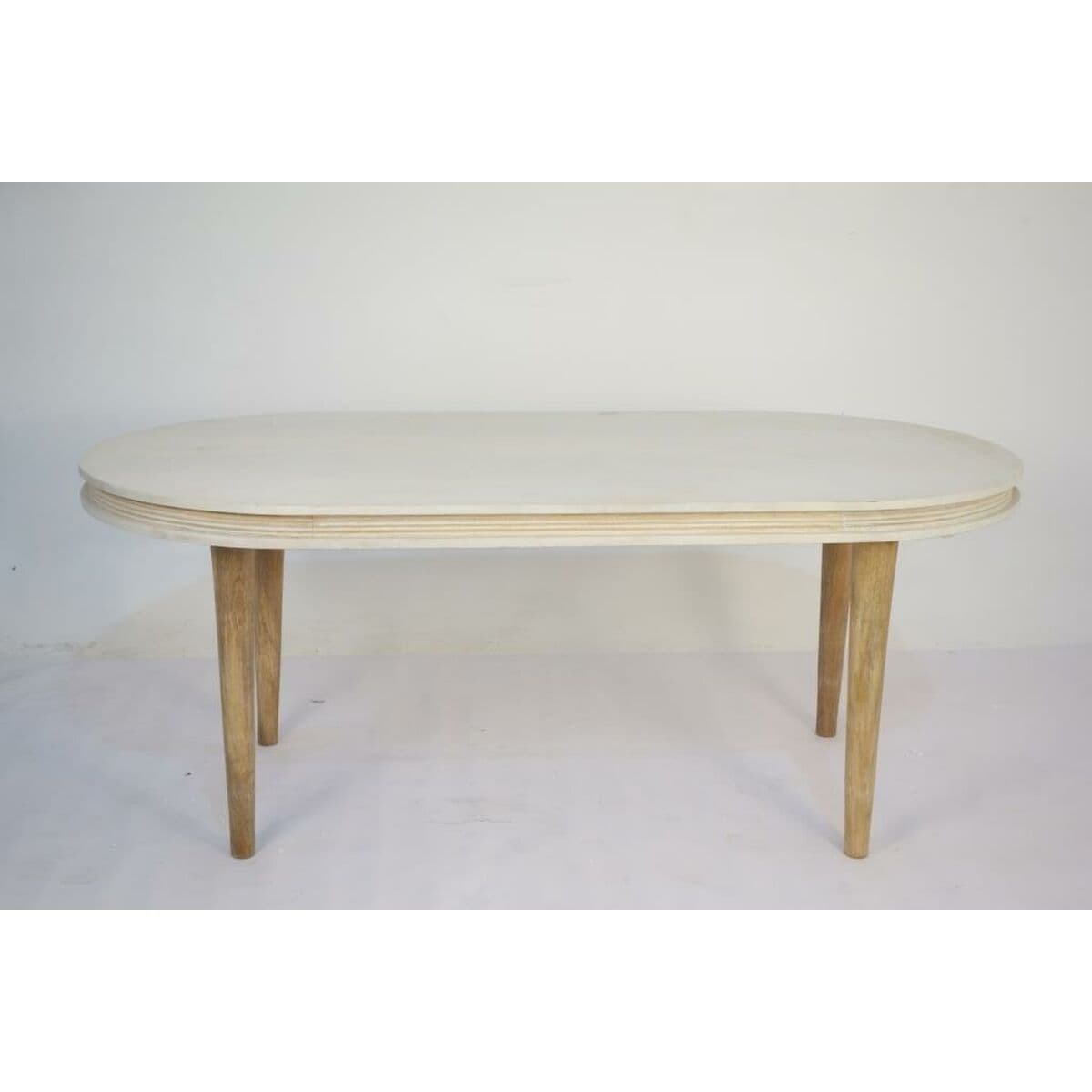 image-Dining Table DKD Home Decor White Golden Brass Mango wood 180 x 90 x 76 cm
