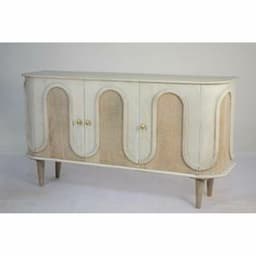 image-Dining Table DKD Home Decor White Golden Brass Mango wood 180 x 90 x 76 cm