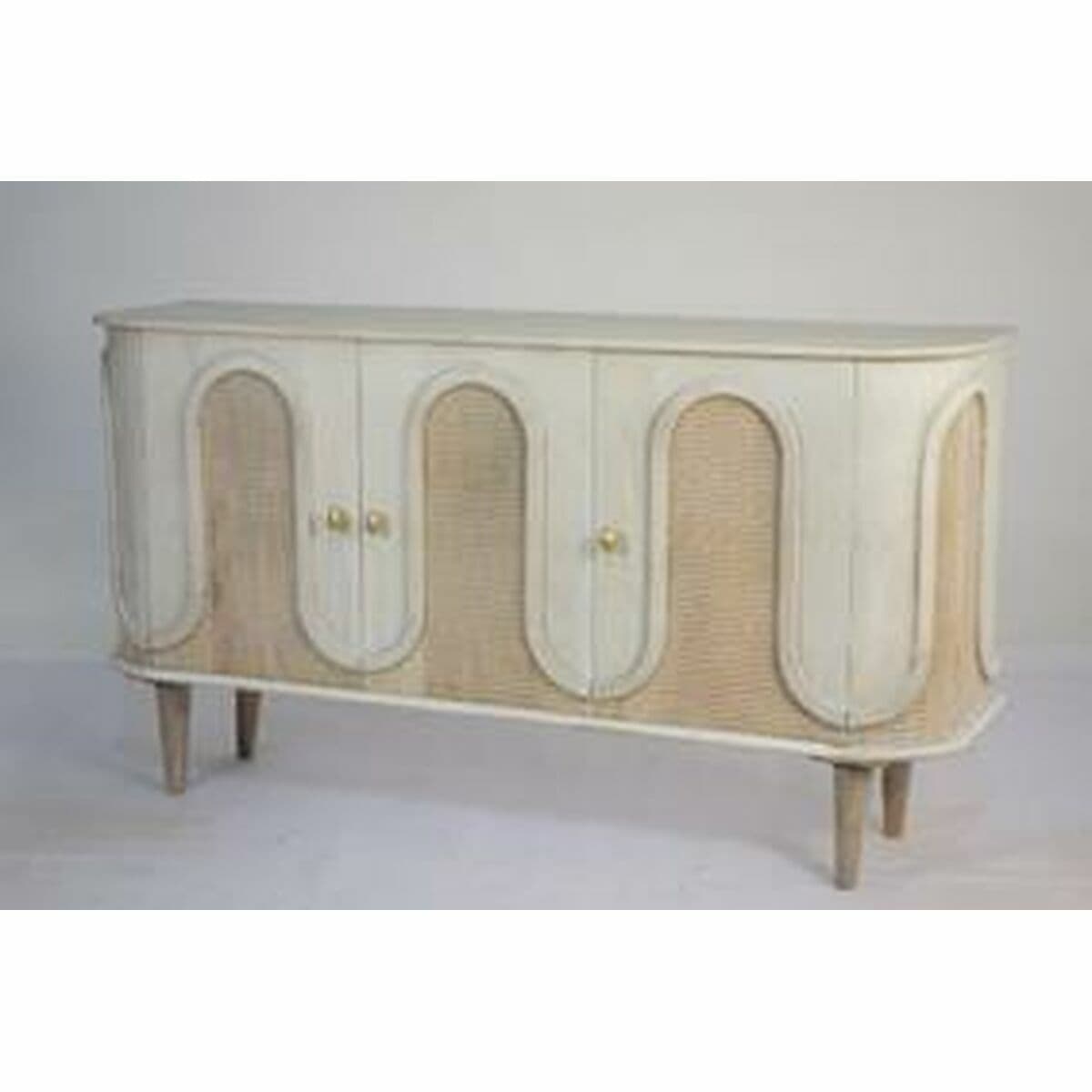 image-Dining Table DKD Home Decor White Golden Brass Mango wood 180 x 90 x 76 cm