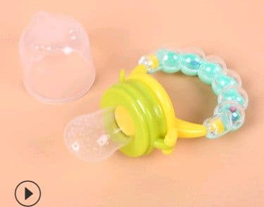 image-Doodle hazelnut bite bite pacifier food grade silicone food supplement baby fruit and vegetable music rattle