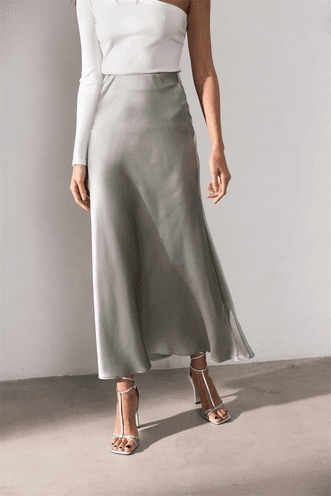 image-QY21083 high waist satin temperament long skirt women European and American new style fashion drape slim and thin skirt with hips