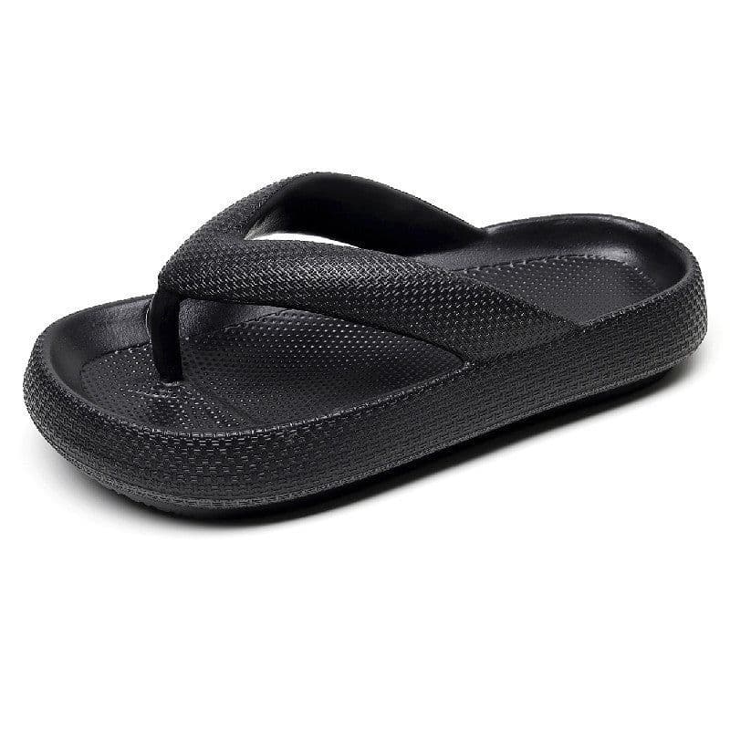 image-New flip-flops clip-on non-slip outdoor flat-bottom soft-bottom bathroom couples wear sandals and slippers casual thick-soled sandals