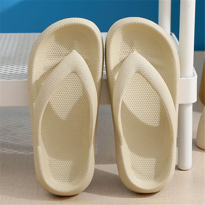 image-New flip-flops clip-on non-slip outdoor flat-bottom soft-bottom bathroom couples wear sandals and slippers casual thick-soled sandals
