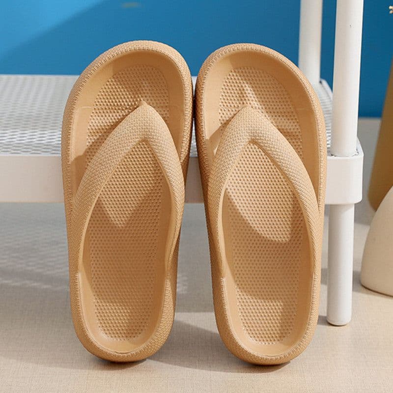 image-New flip-flops clip-on non-slip outdoor flat-bottom soft-bottom bathroom couples wear sandals and slippers casual thick-soled sandals