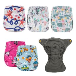 image-Newborn cloth diaper AIO diaper bamboo charcoal cloth lining washable baby pants diapers can be customized