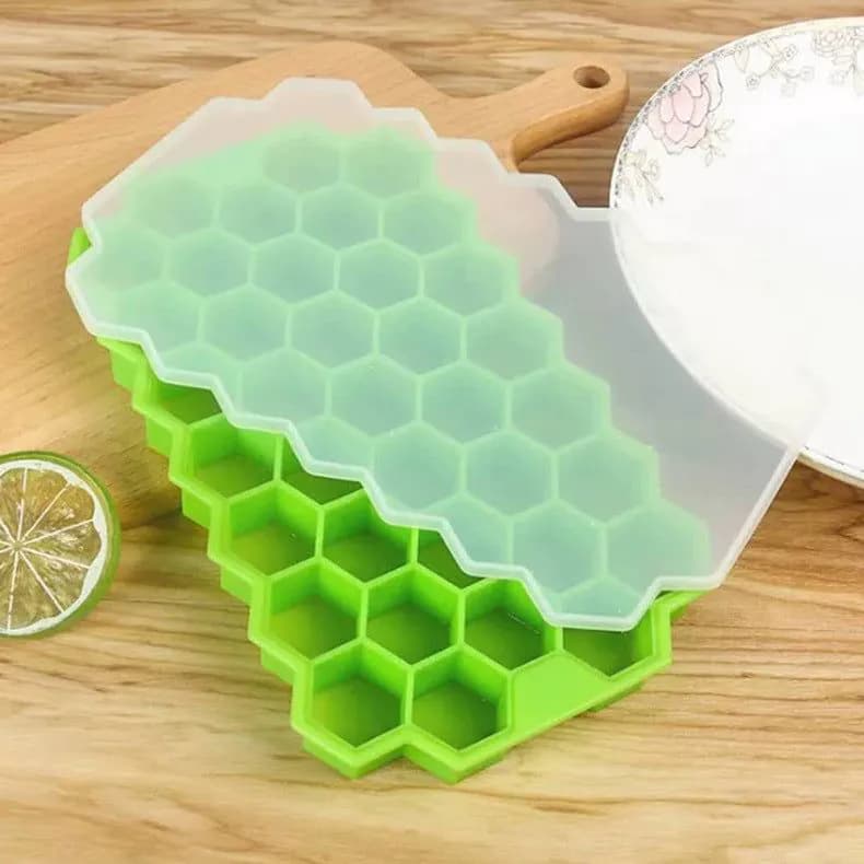 image-Factory direct supply silicone honeycomb ice tray creative stackable DIY37 grid with cover large capacity easy to demould