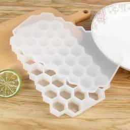 image-Factory direct supply silicone honeycomb ice tray creative stackable DIY37 grid with cover large capacity easy to demould