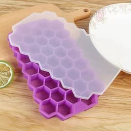image-Factory direct supply silicone honeycomb ice tray creative stackable DIY37 grid with cover large capacity easy to demould