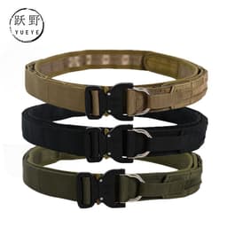 image-3.8cm double-layer thickened tactical belt upgraded version of cobra buckle nylon belt military fan CS outdoor belt