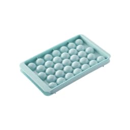 image-With lid round ball ice box household plastic ice cube mold refrigerator ice ball mold ice box round ice mold ice box