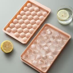 image-With lid round ball ice box household plastic ice cube mold refrigerator ice ball mold ice box round ice mold ice box