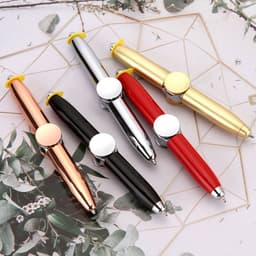image-Multifunctional ballpoint pen Gyro ballpoint pen rotating luminous metal pen custom LED luminous new creative pen