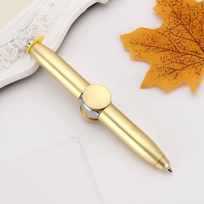 image-Multifunctional ballpoint pen Gyro ballpoint pen rotating luminous metal pen custom LED luminous new creative pen
