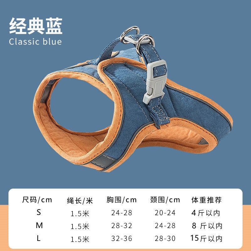 image-Pet traction rope chest strap cat dog traction vest type reflective anti-breakaway cat traction pet supplies