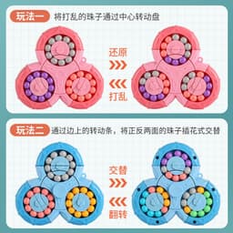 image-Cross-border two-in-one six-sided rotating and interoperable magic bean Rubik's cube fingertip gyro fingertip Rubik's cube control Rubik's cube toy