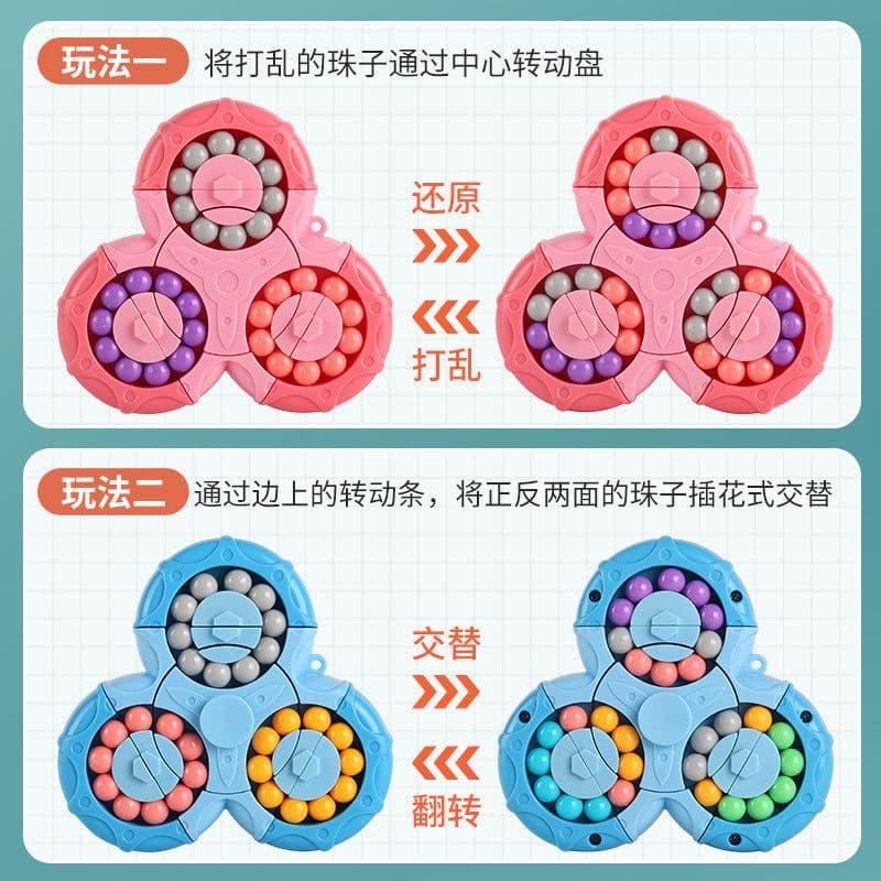 image-Cross-border two-in-one six-sided rotating and interoperable magic bean Rubik's cube fingertip gyro fingertip Rubik's cube control Rubik's cube toy