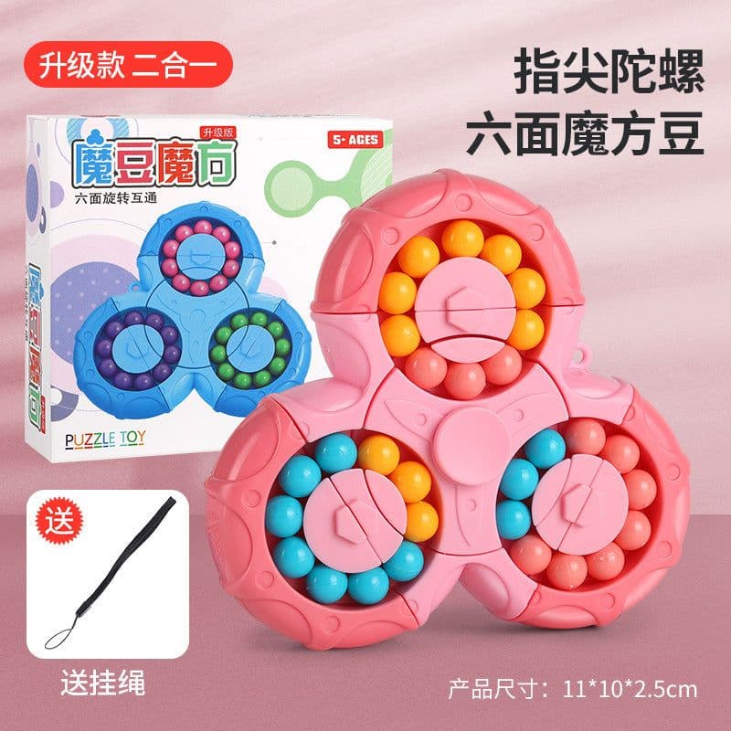 image-Cross-border two-in-one six-sided rotating and interoperable magic bean Rubik's cube fingertip gyro fingertip Rubik's cube control Rubik's cube toy