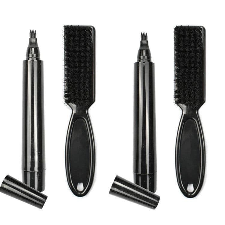 image-New four-pronged beard pen men's beard tracing pen filling pen beard pencil can be customized logo