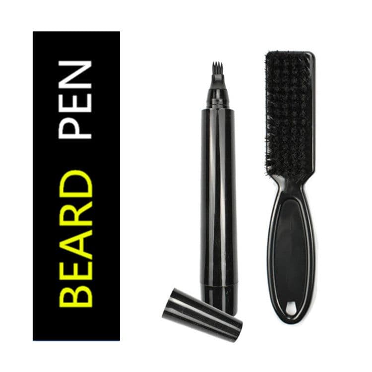 image-New four-pronged beard pen men's beard tracing pen filling pen beard pencil can be customized logo