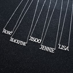 image-BLACKPINK combination LISA ROSE JENNIE JISOO letter necklace stainless steel collarbone necklace