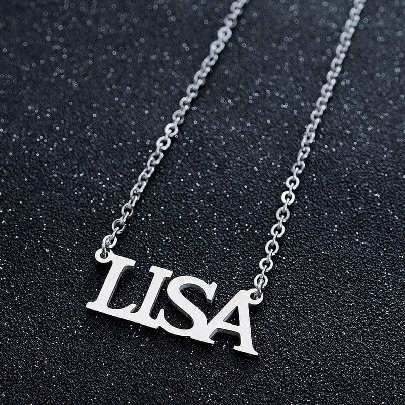 image-BLACKPINK combination LISA ROSE JENNIE JISOO letter necklace stainless steel collarbone necklace
