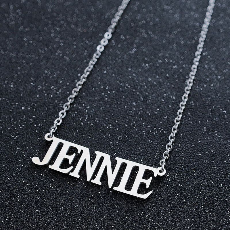 image-BLACKPINK combination LISA ROSE JENNIE JISOO letter necklace stainless steel collarbone necklace