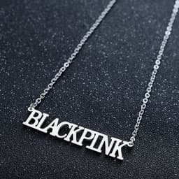 image-BLACKPINK combination LISA ROSE JENNIE JISOO letter necklace stainless steel collarbone necklace