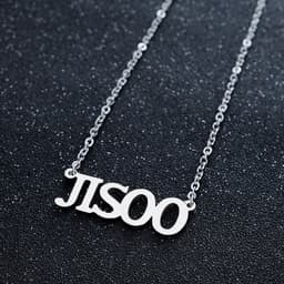 image-BLACKPINK combination LISA ROSE JENNIE JISOO letter necklace stainless steel collarbone necklace