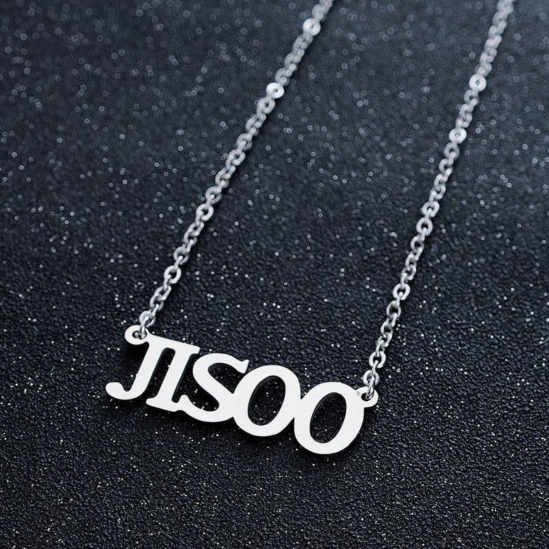 image-BLACKPINK combination LISA ROSE JENNIE JISOO letter necklace stainless steel collarbone necklace