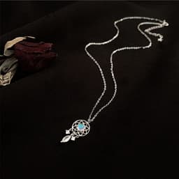 image-925 silver necklace female ins indifferent moonstone dream catcher element light luxury temperament niche clavicle chain tassel pendant