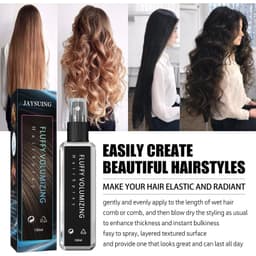 image-Jaysuing Hair Styling Spray Moisturizing and Styling Long-lasting Curly Hair Styling Hairspray Hairstyle Fluffy Gel Water