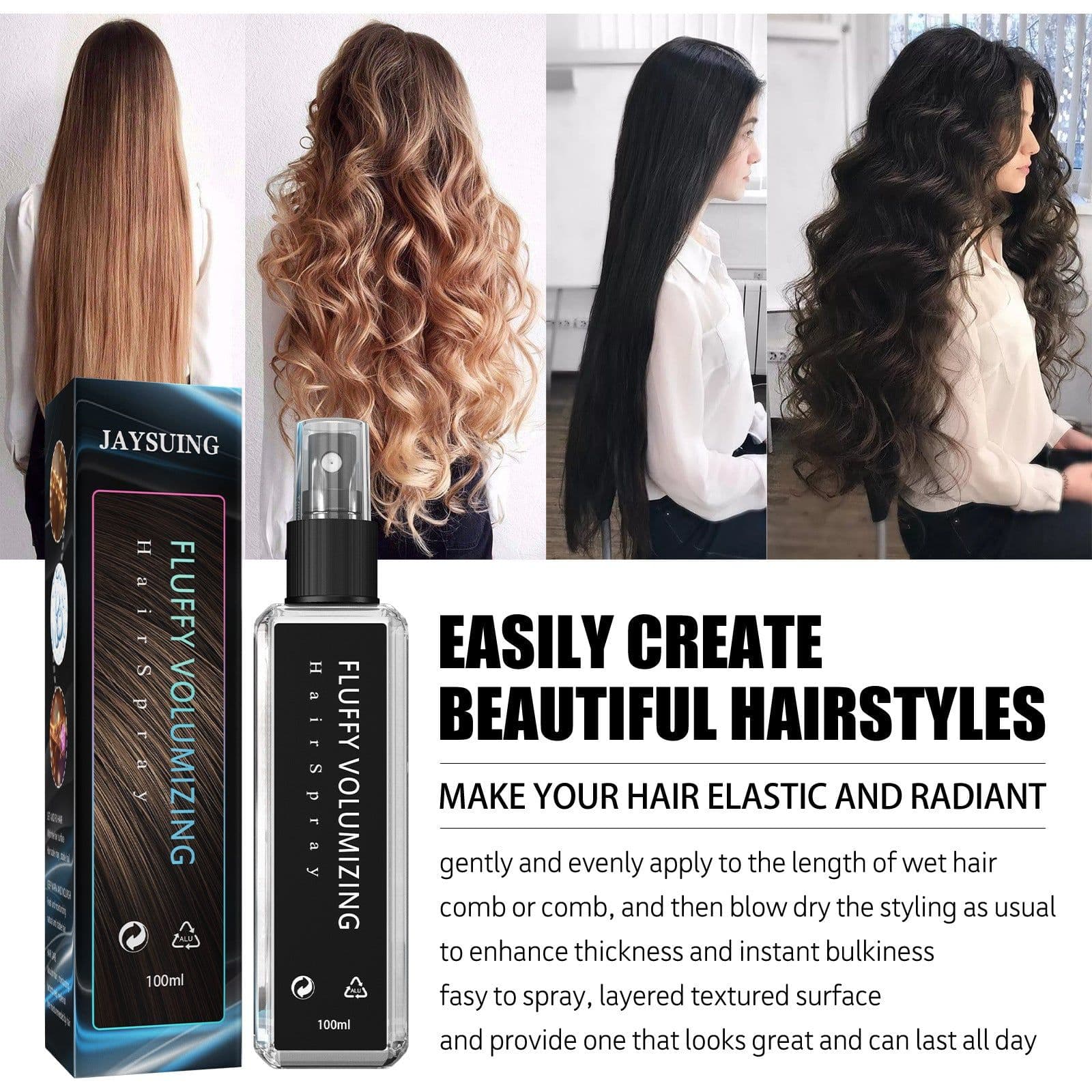 image-Jaysuing Hair Styling Spray Moisturizing and Styling Long-lasting Curly Hair Styling Hairspray Hairstyle Fluffy Gel Water