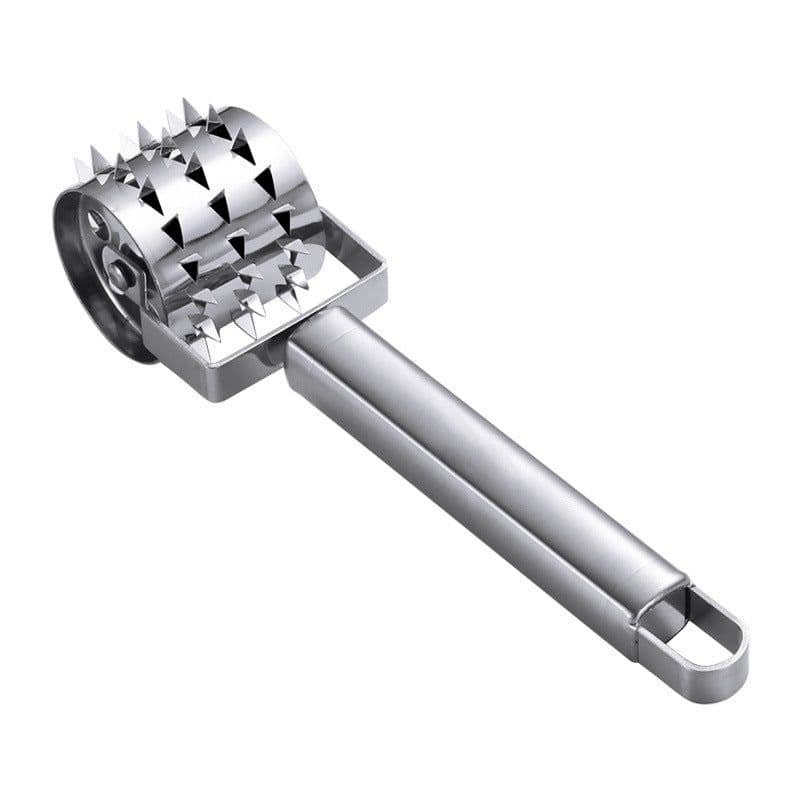 image-One piece of meat looser stainless steel loose meat hammer steak hammer rolling tender meat meat punching hole piercing device baking