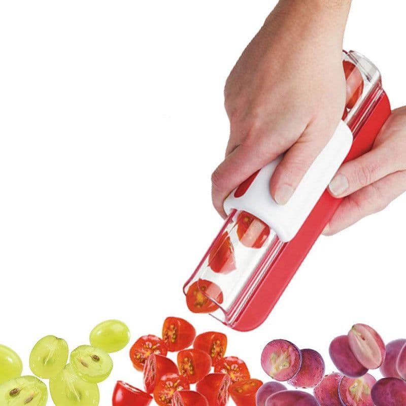 image-Cross Border Grape Slicer Tomato Slicer Tool - Zipper Slicer Kitchen Gadget
