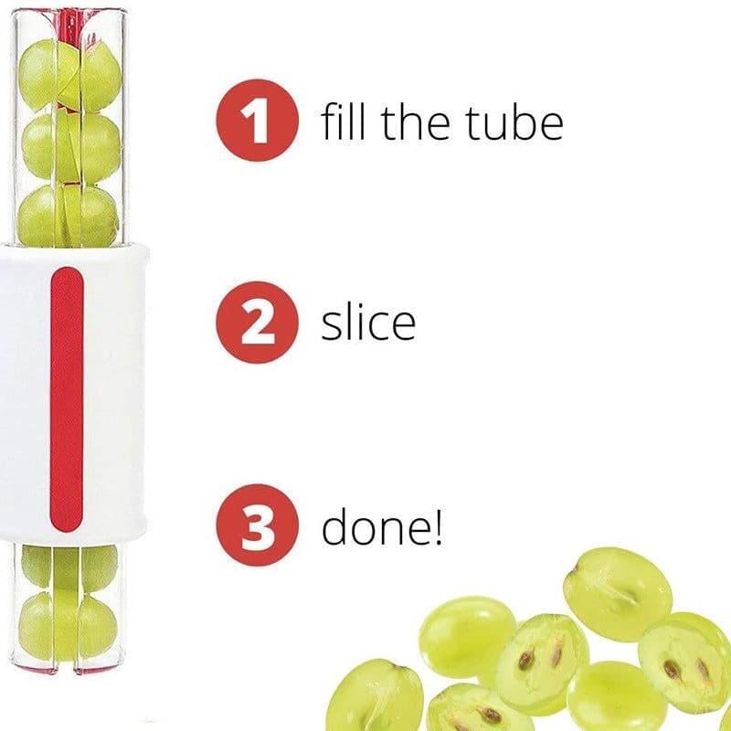 image-Cross Border Grape Slicer Tomato Slicer Tool - Zipper Slicer Kitchen Gadget
