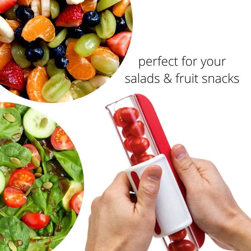 image-Cross Border Grape Slicer Tomato Slicer Tool - Zipper Slicer Kitchen Gadget