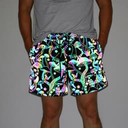 image-Europe and the United States Amazon mushroom colorful reflective shorts men's cross-border fitness sports jogging knitted breathable cycling shorts