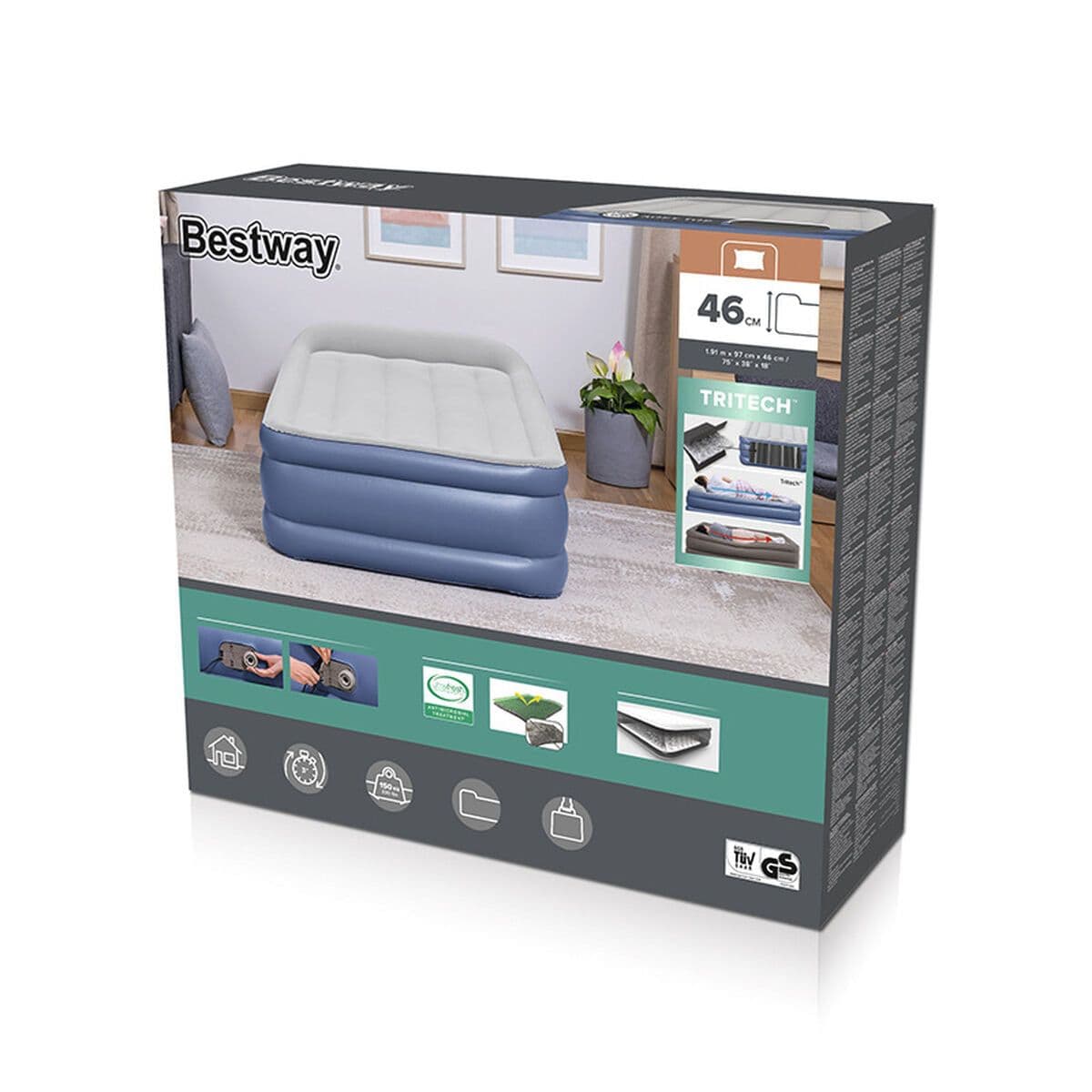 image-Inflatable Mattress Bestway 191 x 97 x 46 cm
