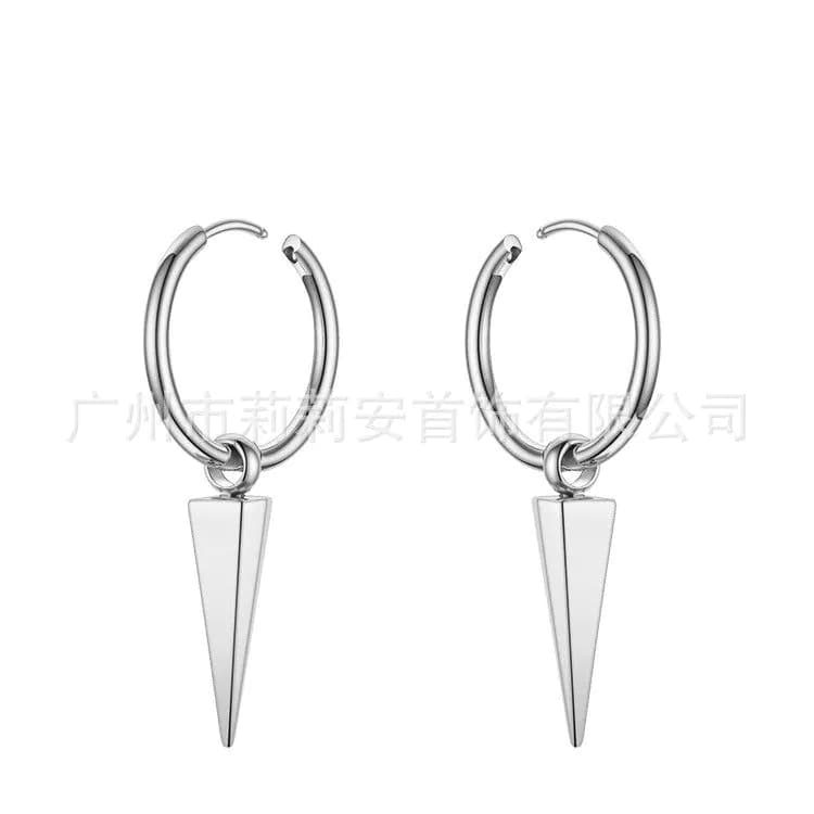 image-High Quality 18K Gold Plated Titanium Steel Pyramid Earrings E201154