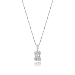 image-European and American hot style ladies 925 silver Jesus head pendant full of zircon hip hop women's personality necklace jewelry