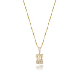 image-European and American hot style ladies 925 silver Jesus head pendant full of zircon hip hop women's personality necklace jewelry
