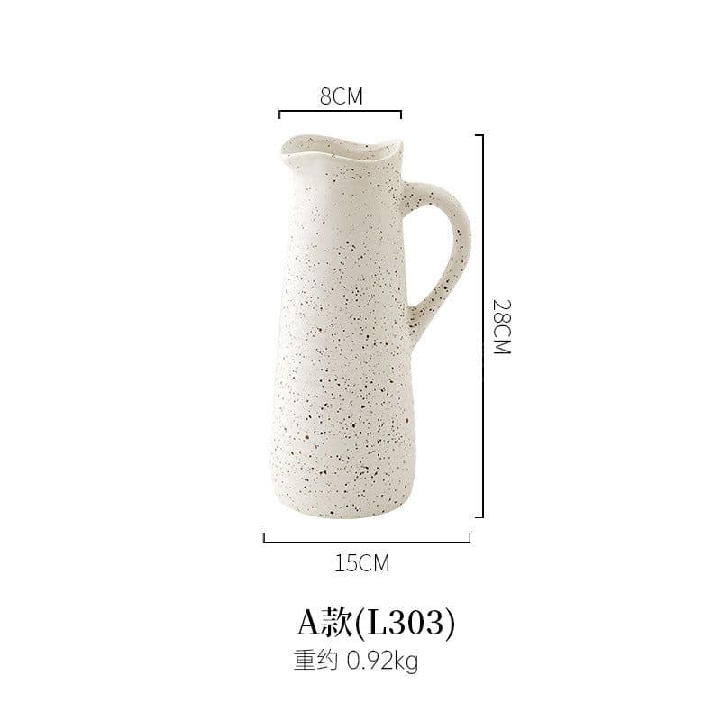 image-ins Nordic style ceramic vase decoration flower simple living room model room soft retro home decoration flower