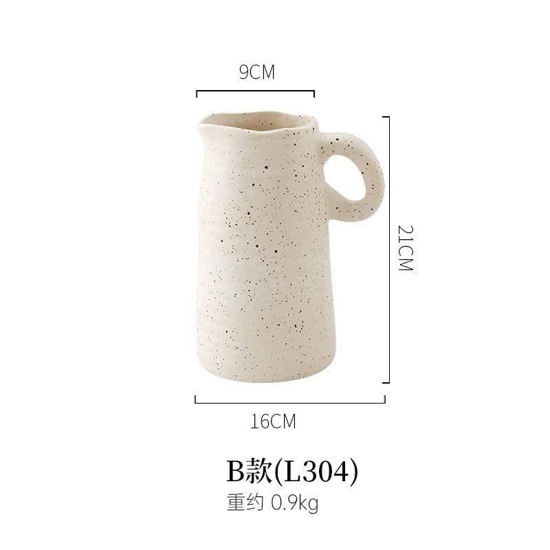 image-ins Nordic style ceramic vase decoration flower simple living room model room soft retro home decoration flower