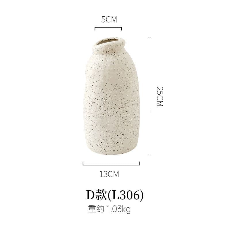 image-ins Nordic style ceramic vase decoration flower simple living room model room soft retro home decoration flower