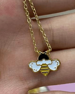 image-s925 sterling silver necklace wholesale Korean fashion cute dripping bee two-color atmospheric necklace set for women