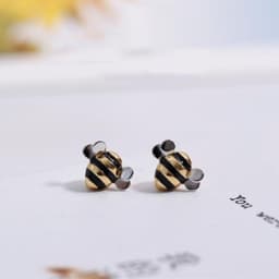image-s925 sterling silver necklace wholesale Korean fashion cute dripping bee two-color atmospheric necklace set for women