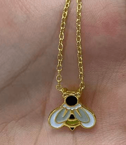 image-s925 sterling silver necklace wholesale Korean fashion cute dripping bee two-color atmospheric necklace set for women
