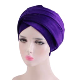 image-European and American popular velvet long-tail wrapped headscarf, multifunctional scarf hat, ladies headscarf hat TJM-38