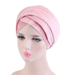 image-European and American popular velvet long-tail wrapped headscarf, multifunctional scarf hat, ladies headscarf hat TJM-38